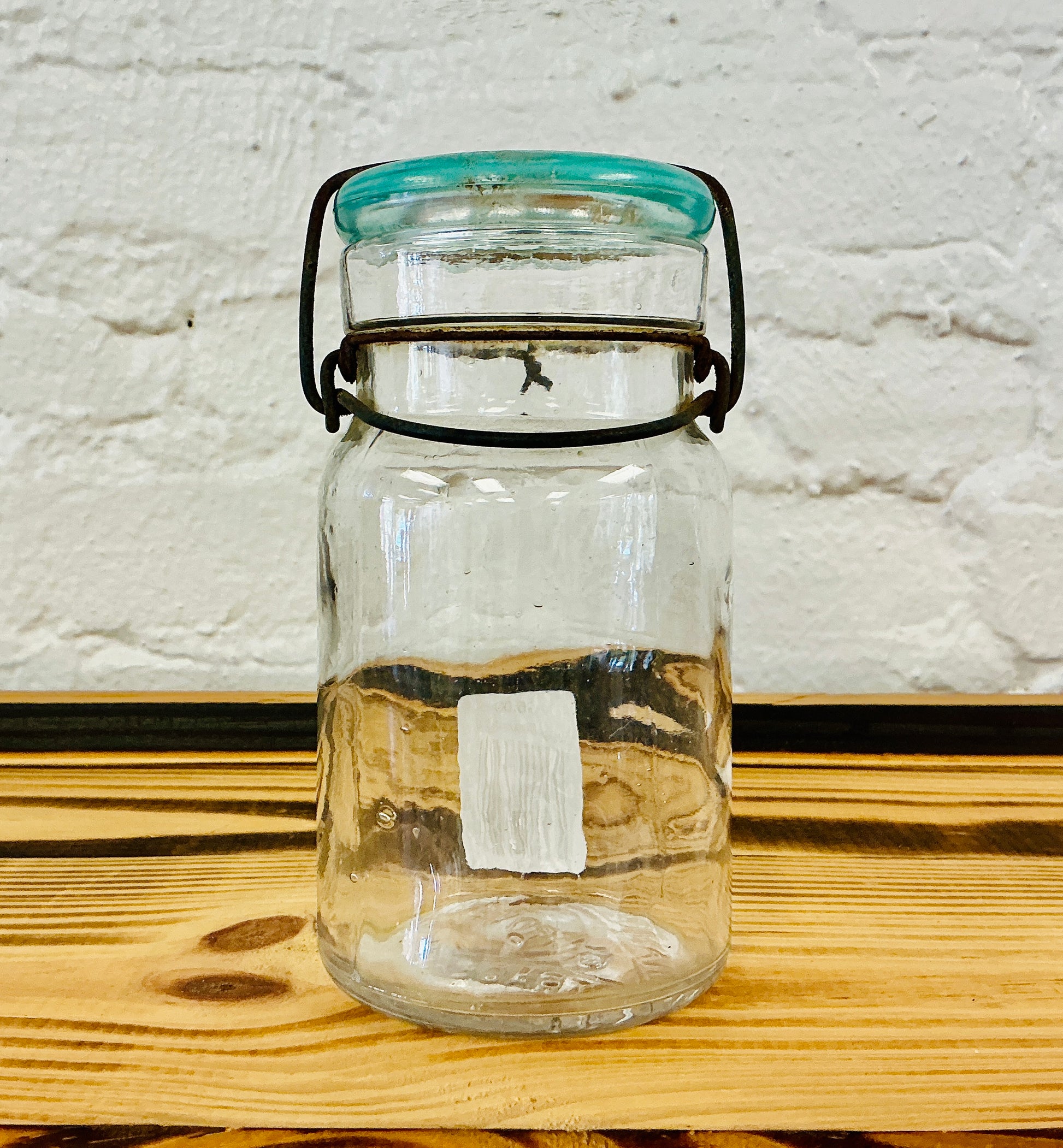 Vintage Diamond Fruit Jar with Wire Bail Closure and Glass Lid, vintage one-of-a-kind find from Monticello Soap Company