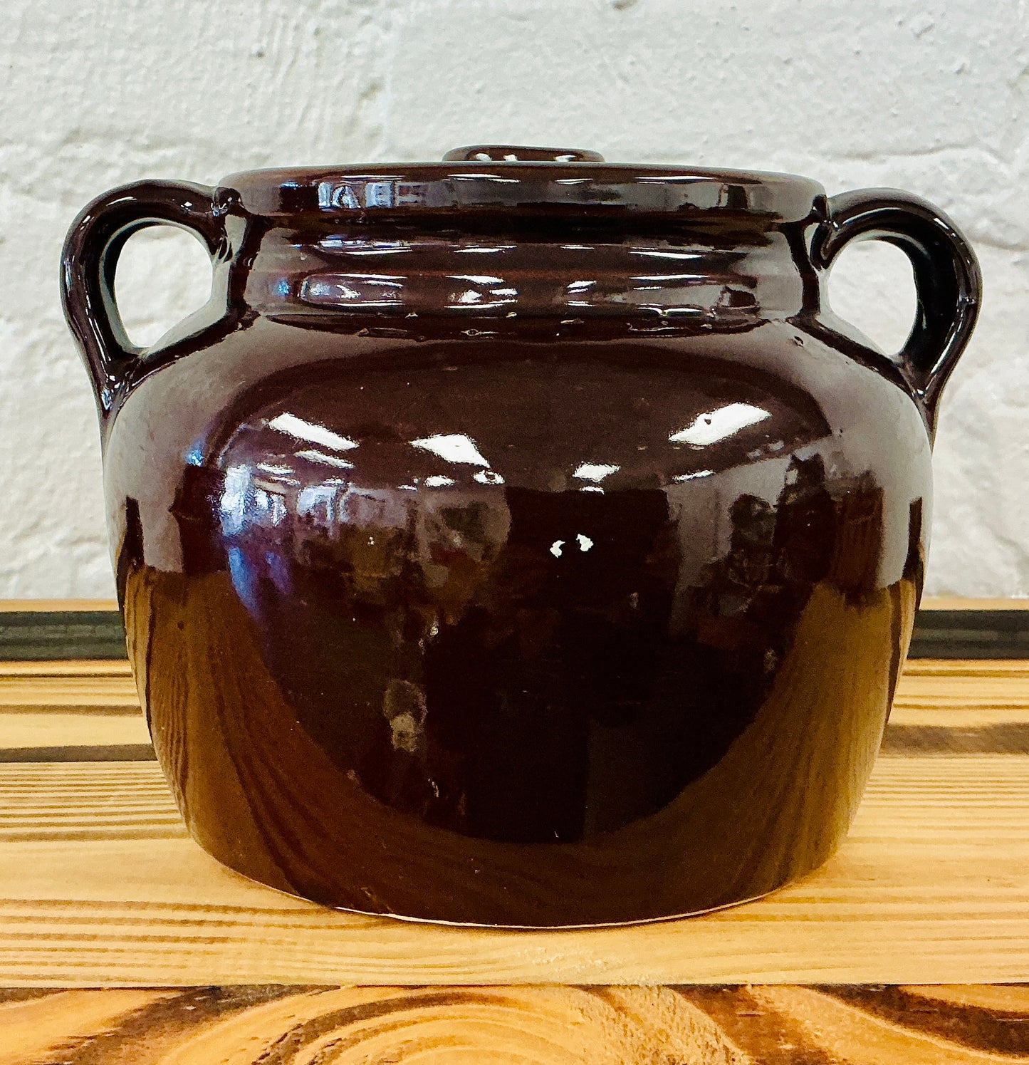 Vintage Stoneware Bean Pot