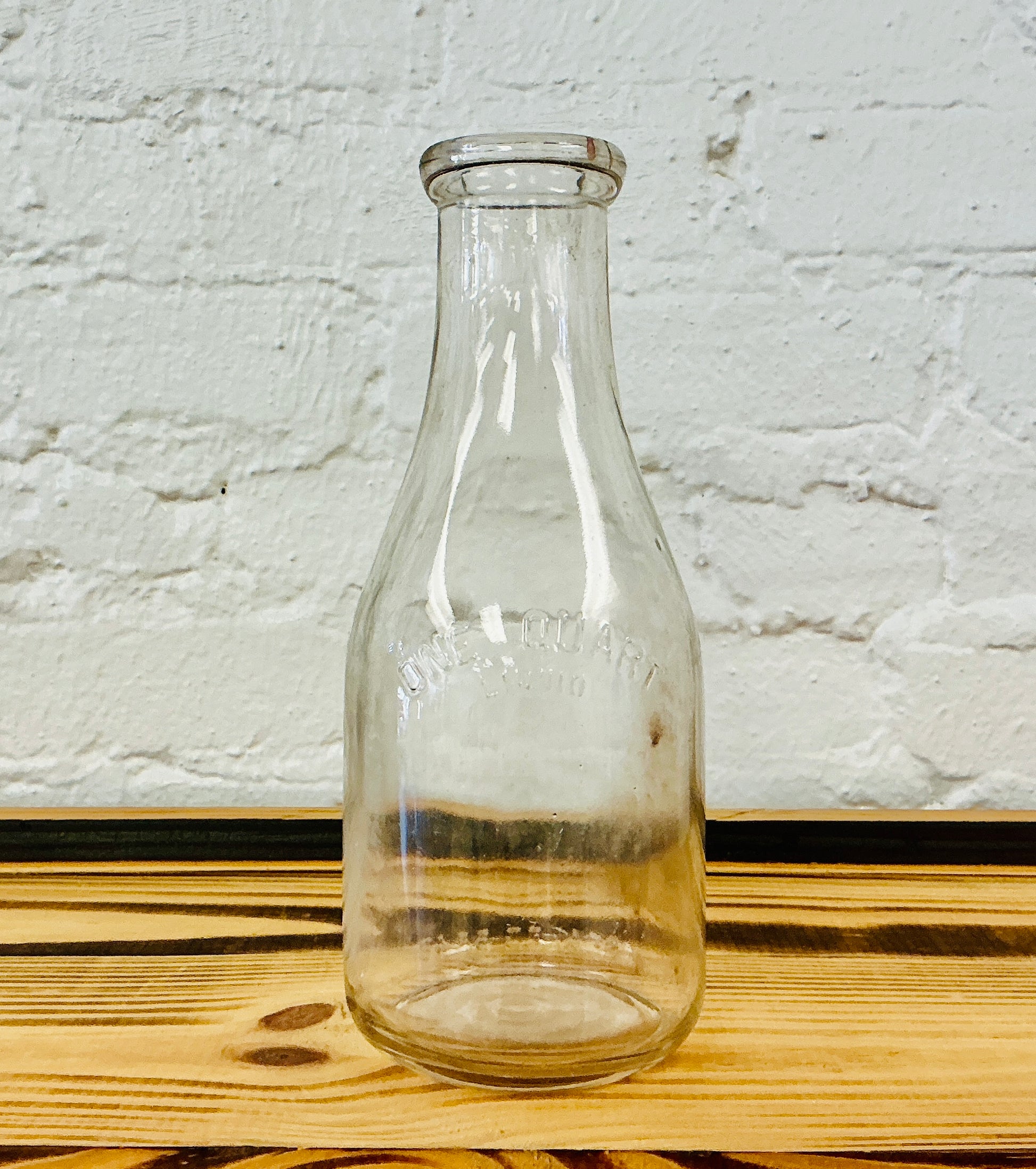 Vintage Glass Milk Jug, One Quart, vintage one-of-a-kind find from Monticello Soap Company