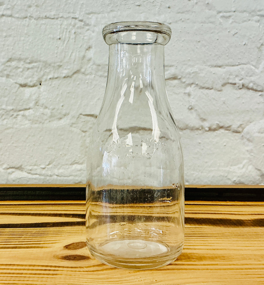 Vintage One Pint Milk Bottle, Embossed with Seal Date 1/11/14, vintage one-of-a-kind find from Monticello Soap Company