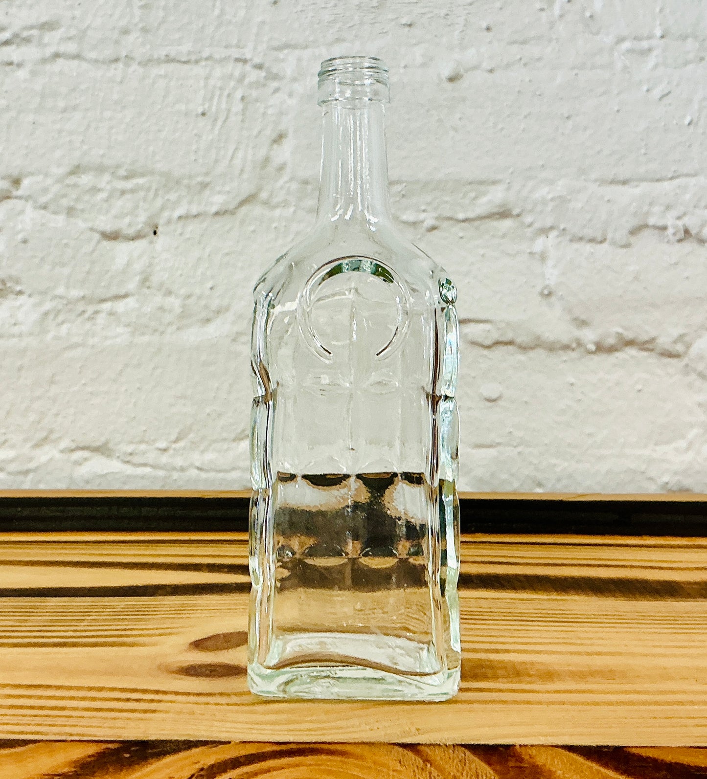 Vintage Glass Medicine or Beverage Bottle with Checkered Pattern, vintage find from Monticello Soap Company