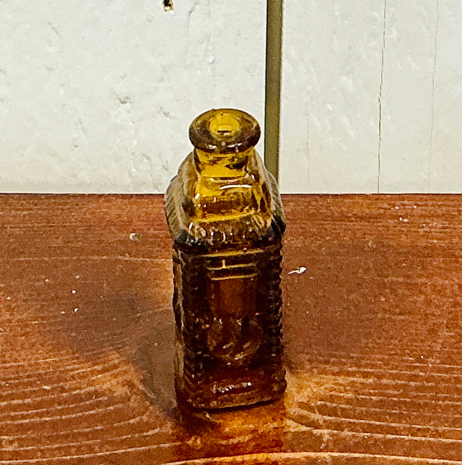 Vintage Miniature Amber Phila Berrings Apple Bitters Bottle, vintage one-of-a-kind find from Monticello Soap Company
