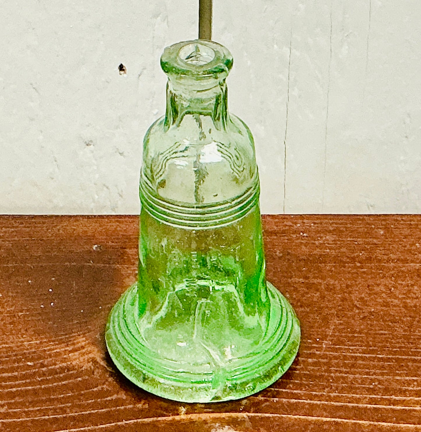 Vintage Miniature Liberty Bell Bottle, Light Green, vintage one-of-a-kind find from Monticello Soap Company