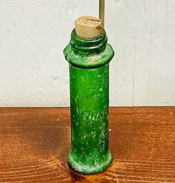 Vintage Green Apothecary Bottle with Cork, vintage one-of-a-kind find from Monticello Soap Company