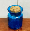 Vintage Blue Dodecagon Glass Jar