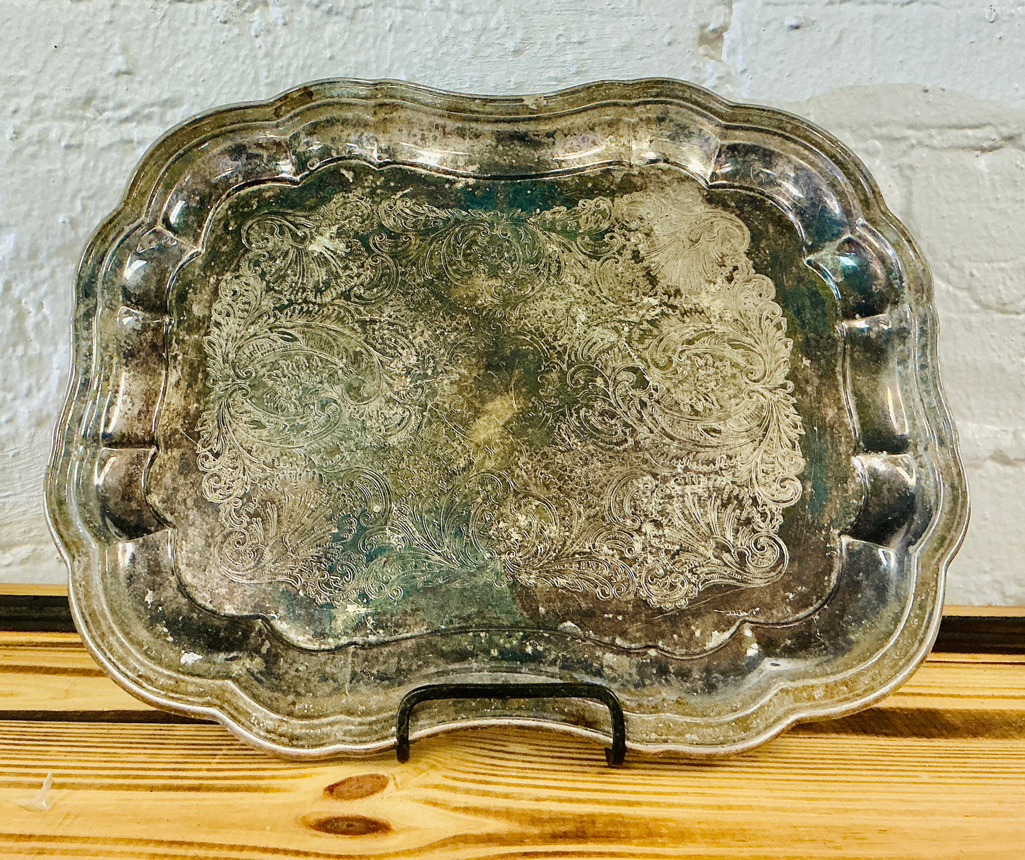 Vintage Silver-Plated Footed Serving Tray, vintage one-of-a-kind find from Monticello Soap Company