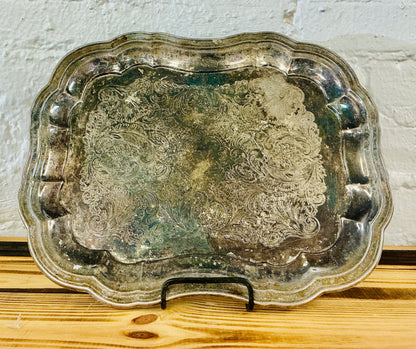 Vintage Silver-Plated Footed Serving Tray, vintage one-of-a-kind find from Monticello Soap Company