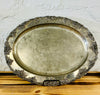 Vintage Godinger Silver Art Oval Tray with Engraved Grape Cluster Rim