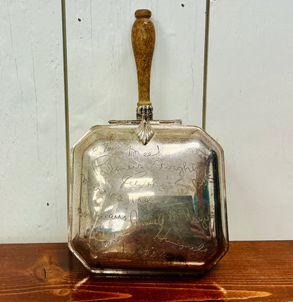 Vintage Silver-Plated Silent Butler or Crumb Catcher, vintage one-of-a-kind find from Monticello Soap Company