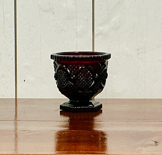Vintage Avon Cape Cod 1876 Ruby Red Sugar Bowl, vintage one-of-a-kind find from Monticello Soap Company