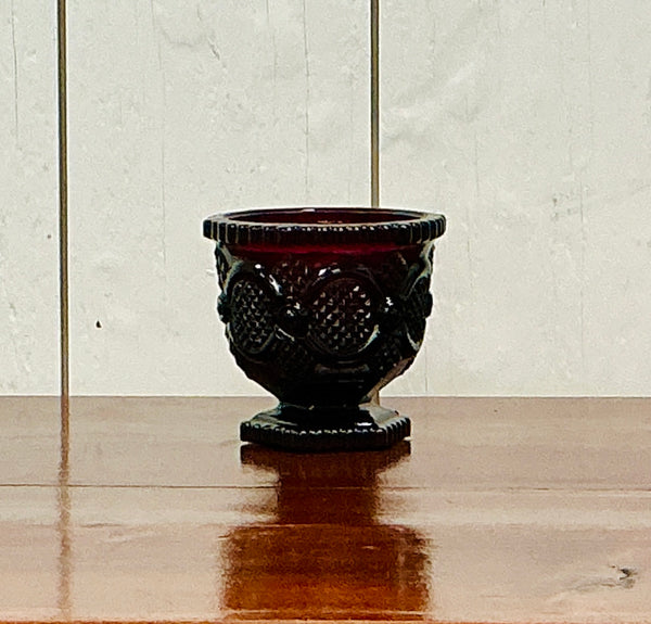 Vintage Avon Cape Cod 1876 Ruby Red Sugar Bowl, vintage one-of-a-kind find from Monticello Soap Company