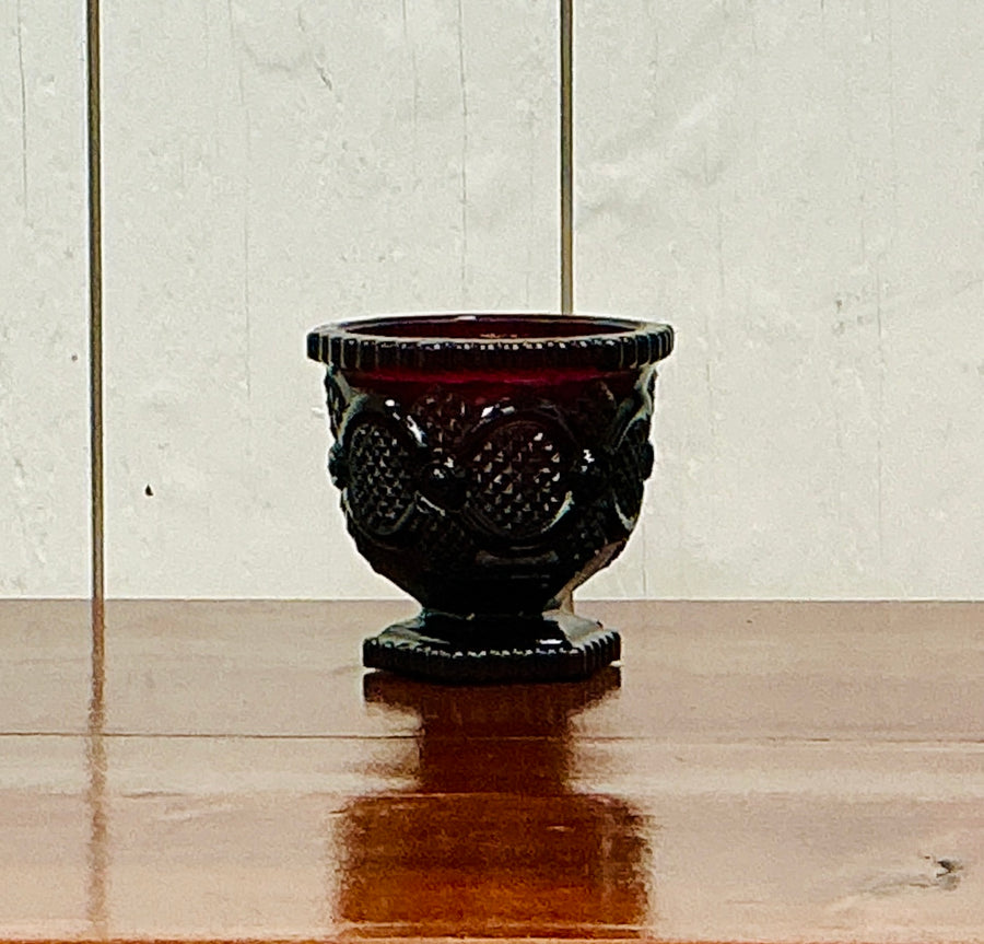 Vintage Avon Cape Cod 1876 Ruby Red Sugar Bowl, vintage one-of-a-kind find from Monticello Soap Company