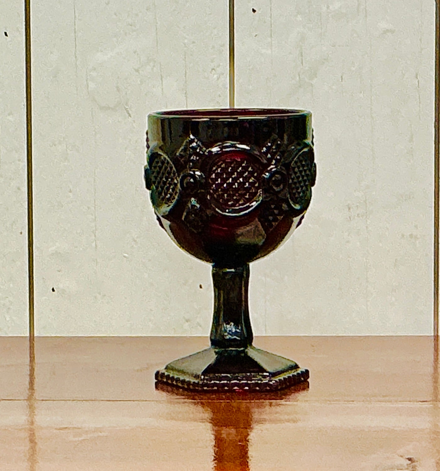 Vintage Avon Cape Cod 1876 Ruby Red Goblet, vintage one-of-a-kind find from Monticello Soap Company