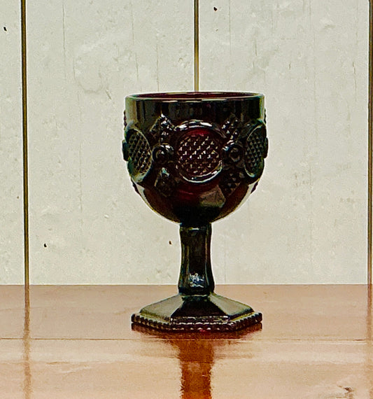 Vintage Avon Cape Cod 1876 Ruby Red Goblet, vintage one-of-a-kind find from Monticello Soap Company