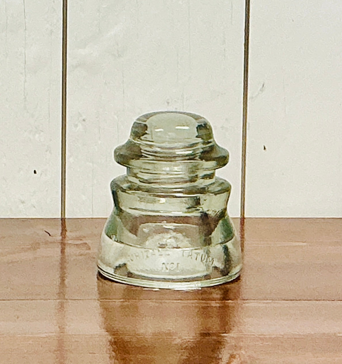 Vintage Whitall Tatum No. 1 Clear Glass Insulator, vintage one-of-a-kind find from Monticello Soap Company