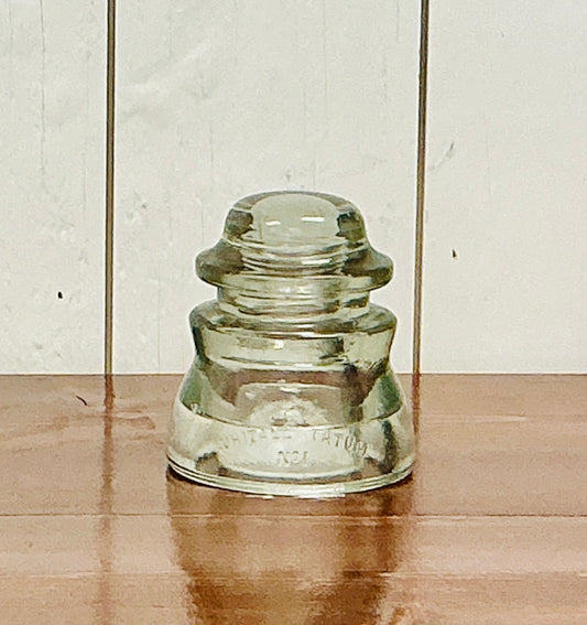 Vintage Whitall Tatum No. 1 Clear Glass Insulator, vintage one-of-a-kind find from Monticello Soap Company