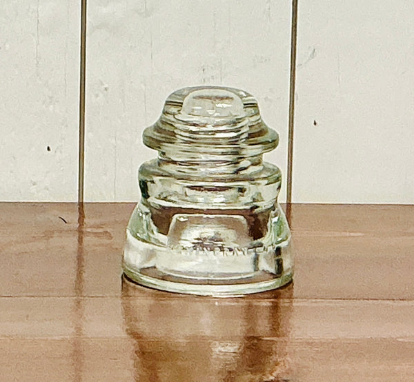 Vintage Hemingray 45 Clear Glass Insulator, vintage one-of-a-kind find from Monticello Soap Company