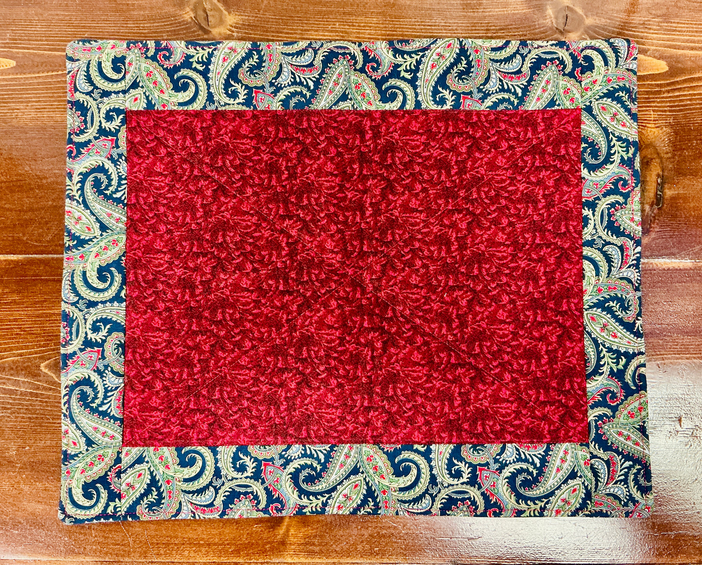 Handmade Quilted Placemat, Dark Tones