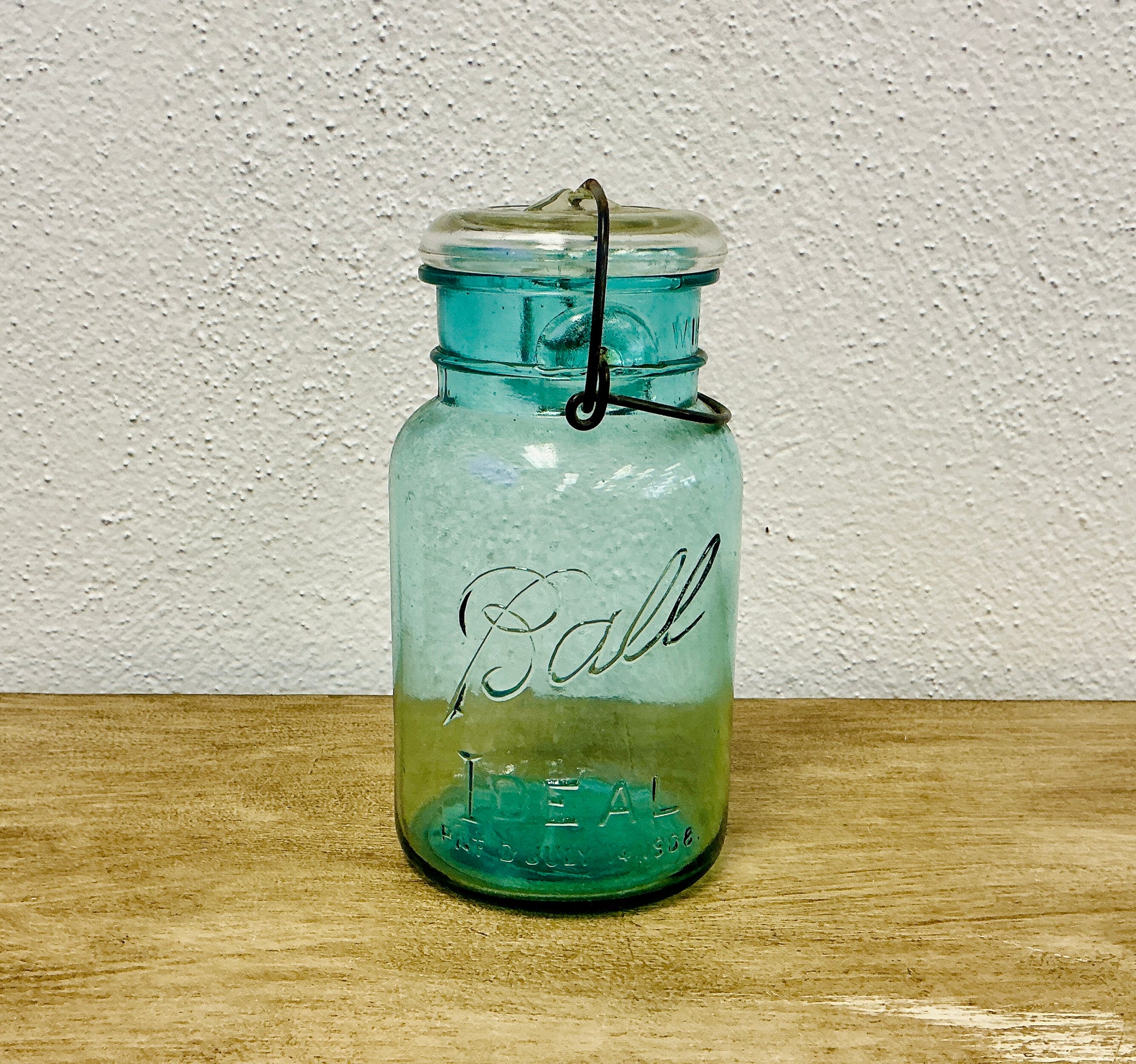Vintage Blue Glass Ball Canning Jar, vintage one-of-a-kind find from Monticello Soap Company