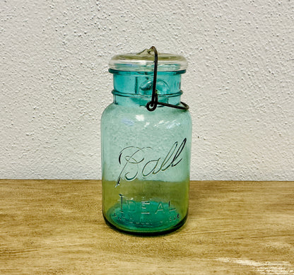 Vintage Blue Glass Ball Canning Jar, vintage one-of-a-kind find from Monticello Soap Company