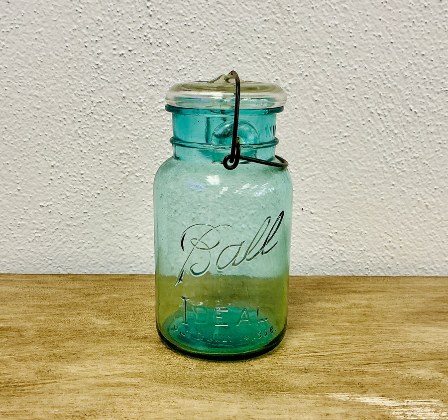 Vintage Blue Glass Ball Canning Jar, vintage one-of-a-kind find from Monticello Soap Company