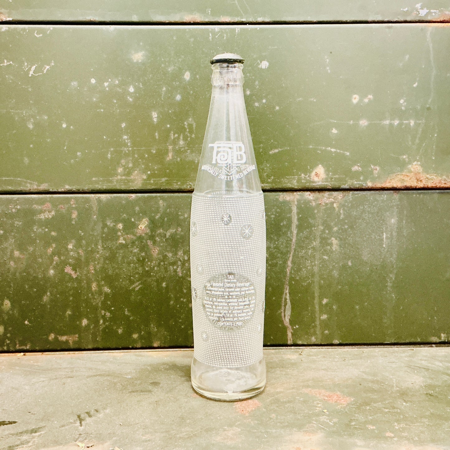 Vintage Collectible Tab Soda Bottle, 16 oz.