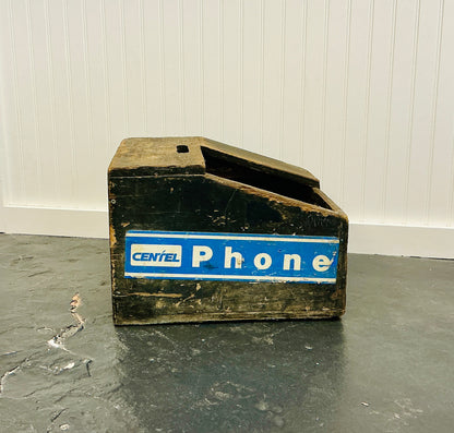 Vintage Centel Phone Wooden Tool Box, vintage one-of-a-kind find from Monticello Soap Company