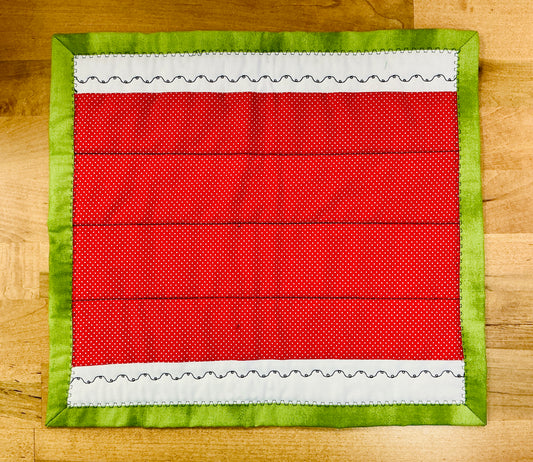 Handmade Quilted Casserole Dish Hot Pad, Seedless Watermelon
