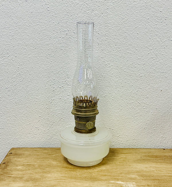 Vintage Aladdin Milk Glass Oil Lamp, vintage one-of-a-kind find from Monticello Soap Company