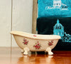 Vintage Ceramic Rose Rhapsody Clawfoot Bathtub