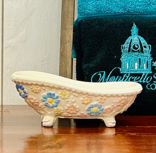 Handmade Vintage Floral Ceramic Bathtub, vintage one-of-a-kind find from Monticello Soap Company