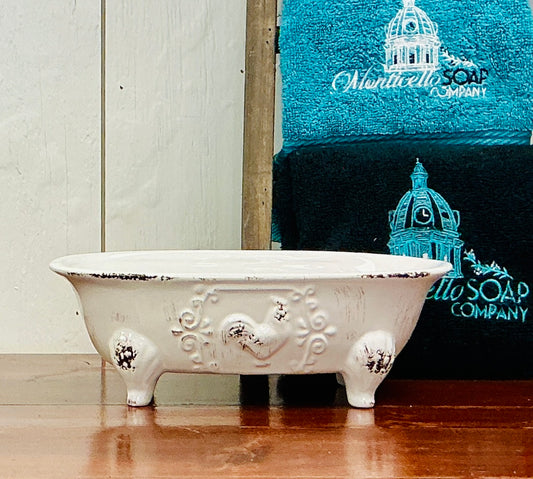 Ceramic Bathtub with Rustic Farmhouse Rooster