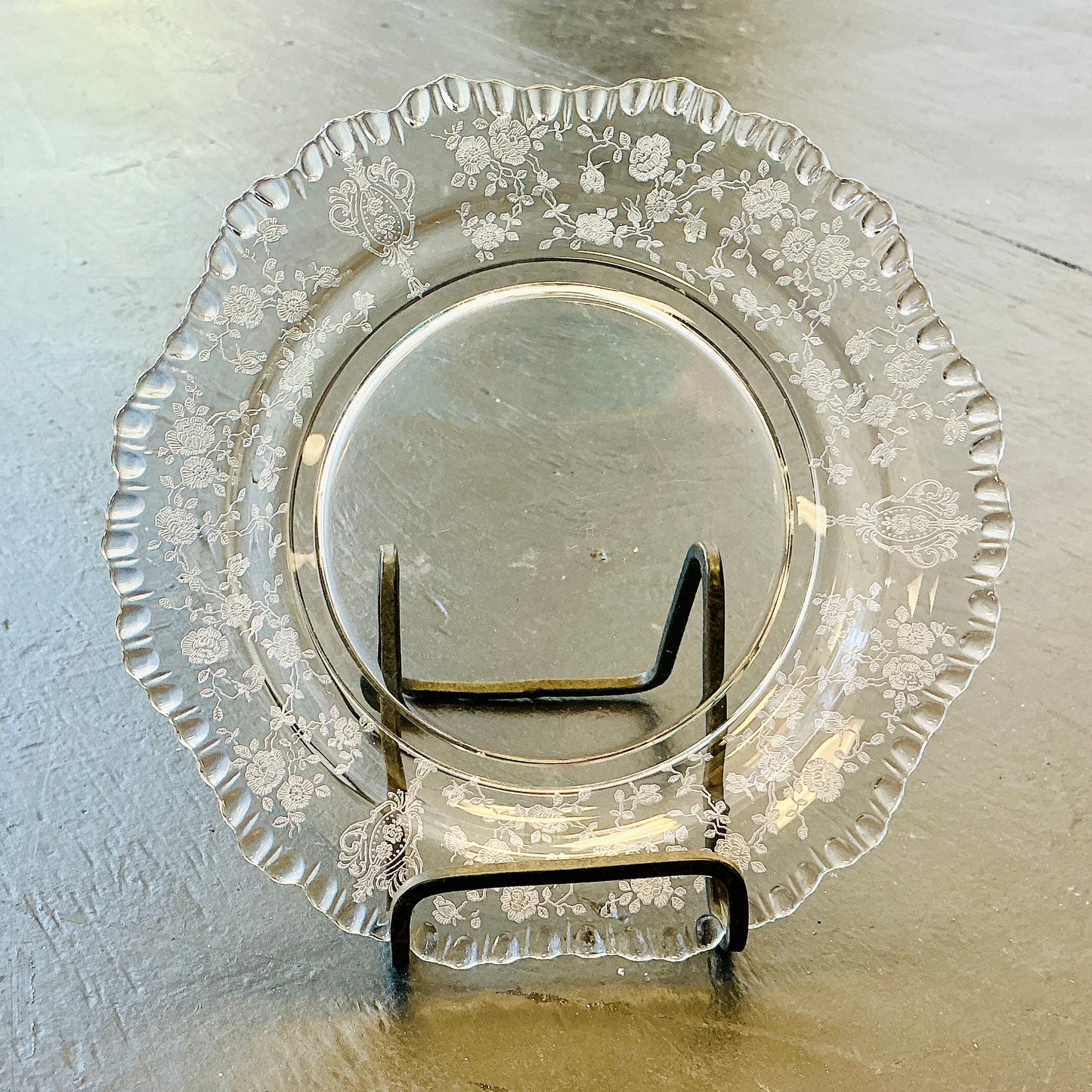 Cambridge Rose Point Bread Plate