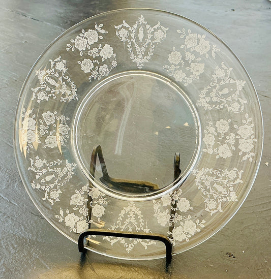 Vintage Tiffin Glass Cherokee Rose Plate