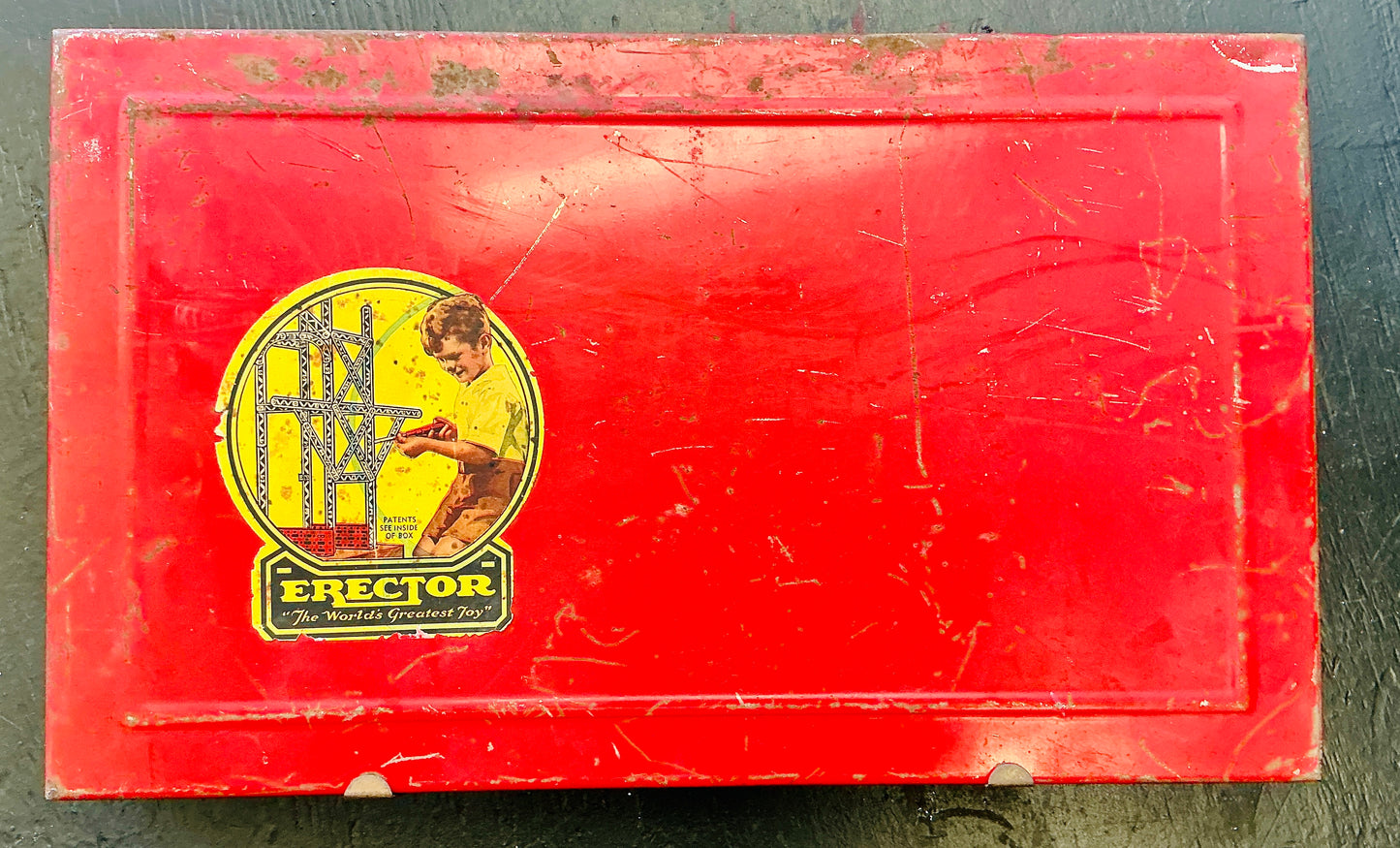 Vintage Erector Set with Original Metal Case & Instruction Manual