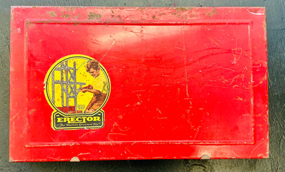 Vintage Erector Set with Original Metal Case & Instruction Manual