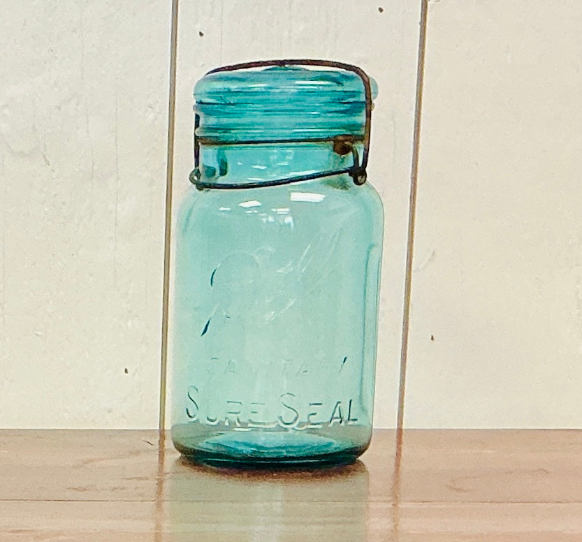 Vintage Ball Sanitary Sure Seal Quart Mason Jar with Glass Lid and Bail Closure, vintage find from Monticello Soap Company