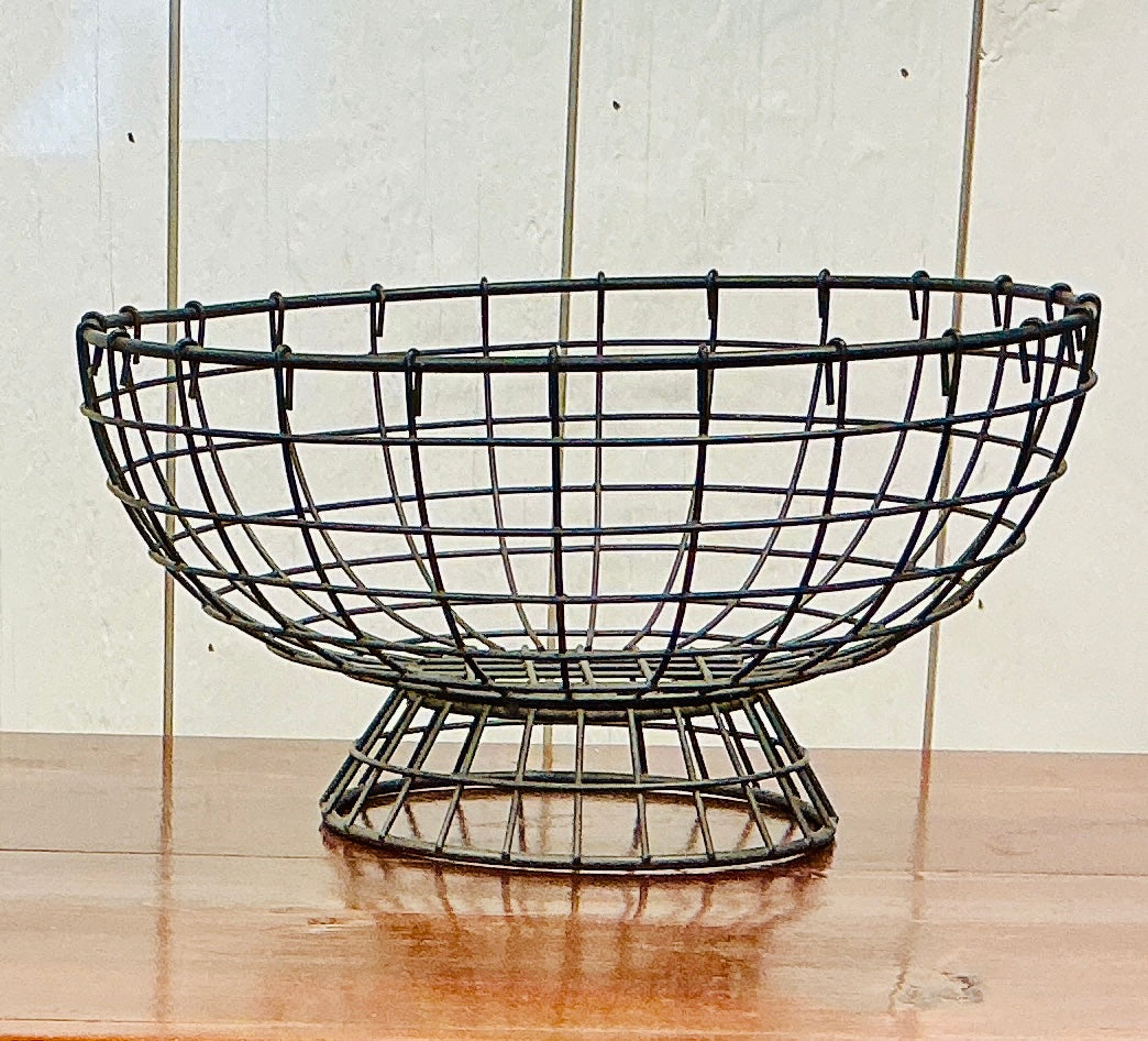 Black Wire Pedestal Fruit Bowl