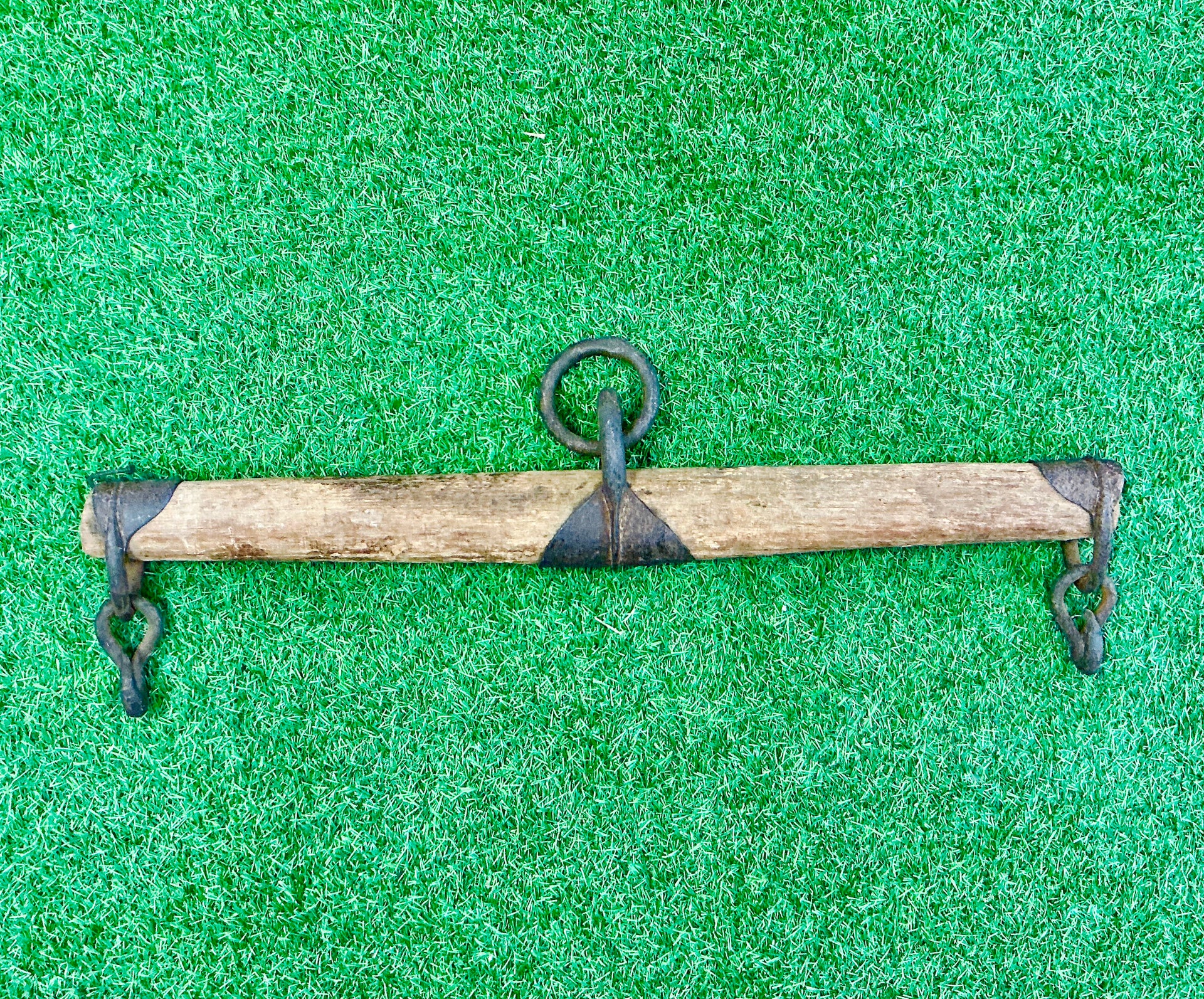 Primitive Wood & Cast Iron horse Harness, vintage one-of-a-kind find from Monticello Soap Company