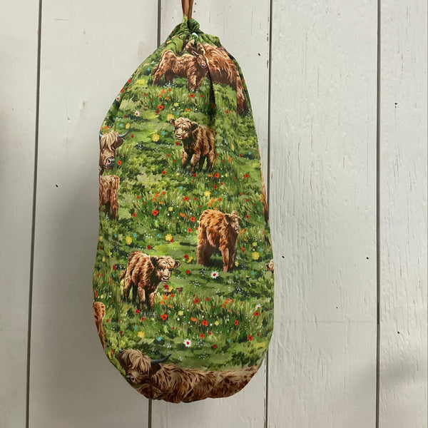 Highland cow print bag holders