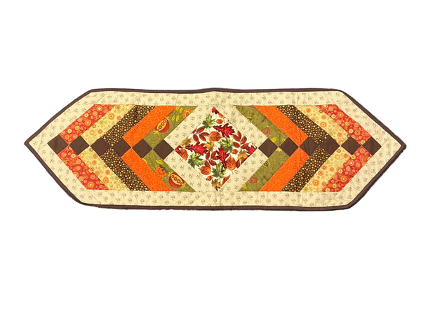 Fall striped quilted table runner