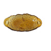 Vintage Indiana Glass Amber Carnival Lily Lotus Flower Oval Pickle Relish Dish