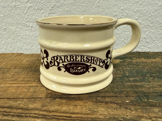 Vintage Barbershop Shaving Mug with Gold Rim