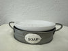 Farmhouse Galvanized Metal & Enamel Soap Dish
