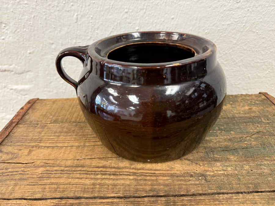Vintage Earthenware Bean Pot