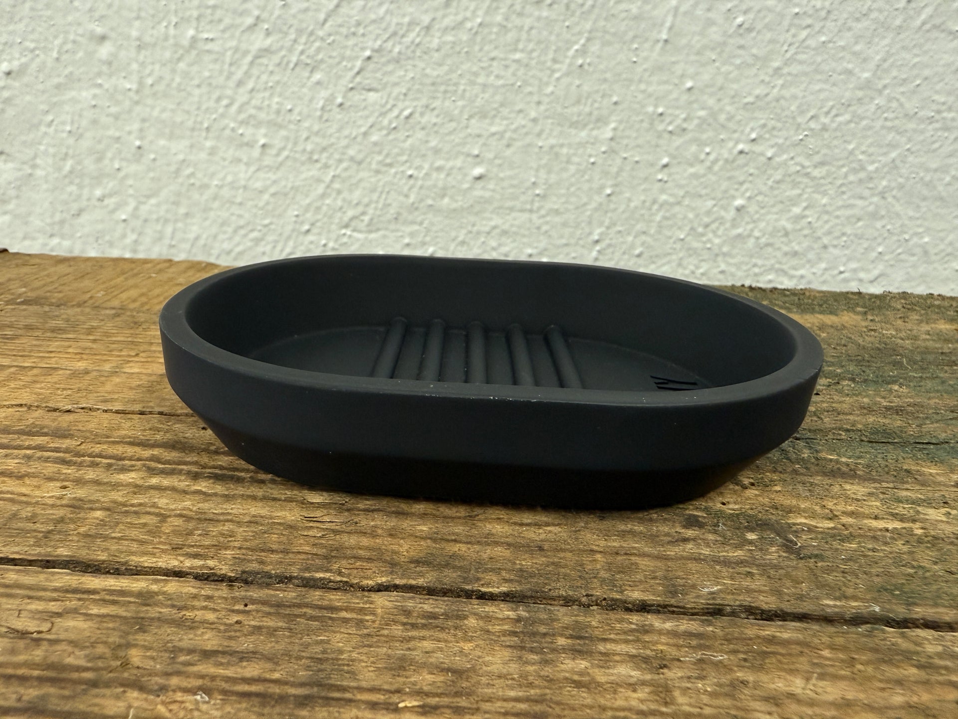 Black Oval Poly-resin DKNY Soap Dish