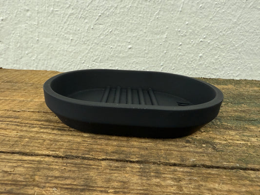 Black Oval Poly-resin DKNY Soap Dish