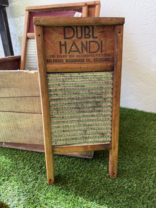 Vintage Small Columbus Washboard Dubl Handi Washboard