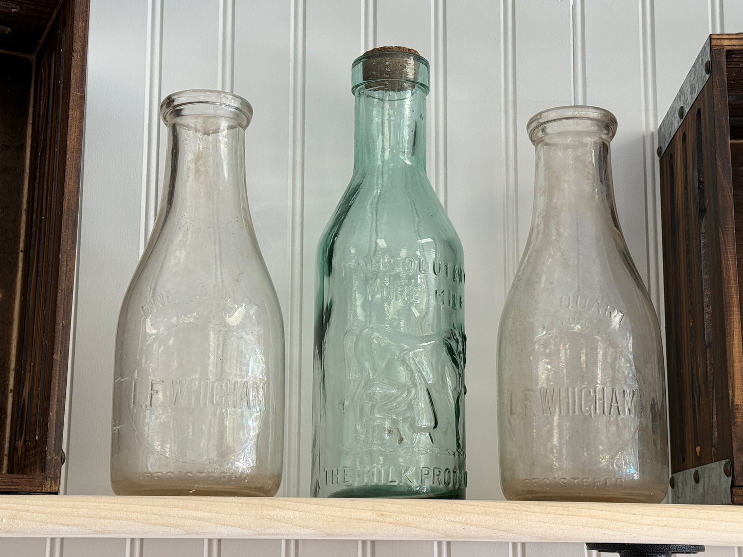 Vintage L.F. Whigham Glass Milk Bottle – 1 Quart