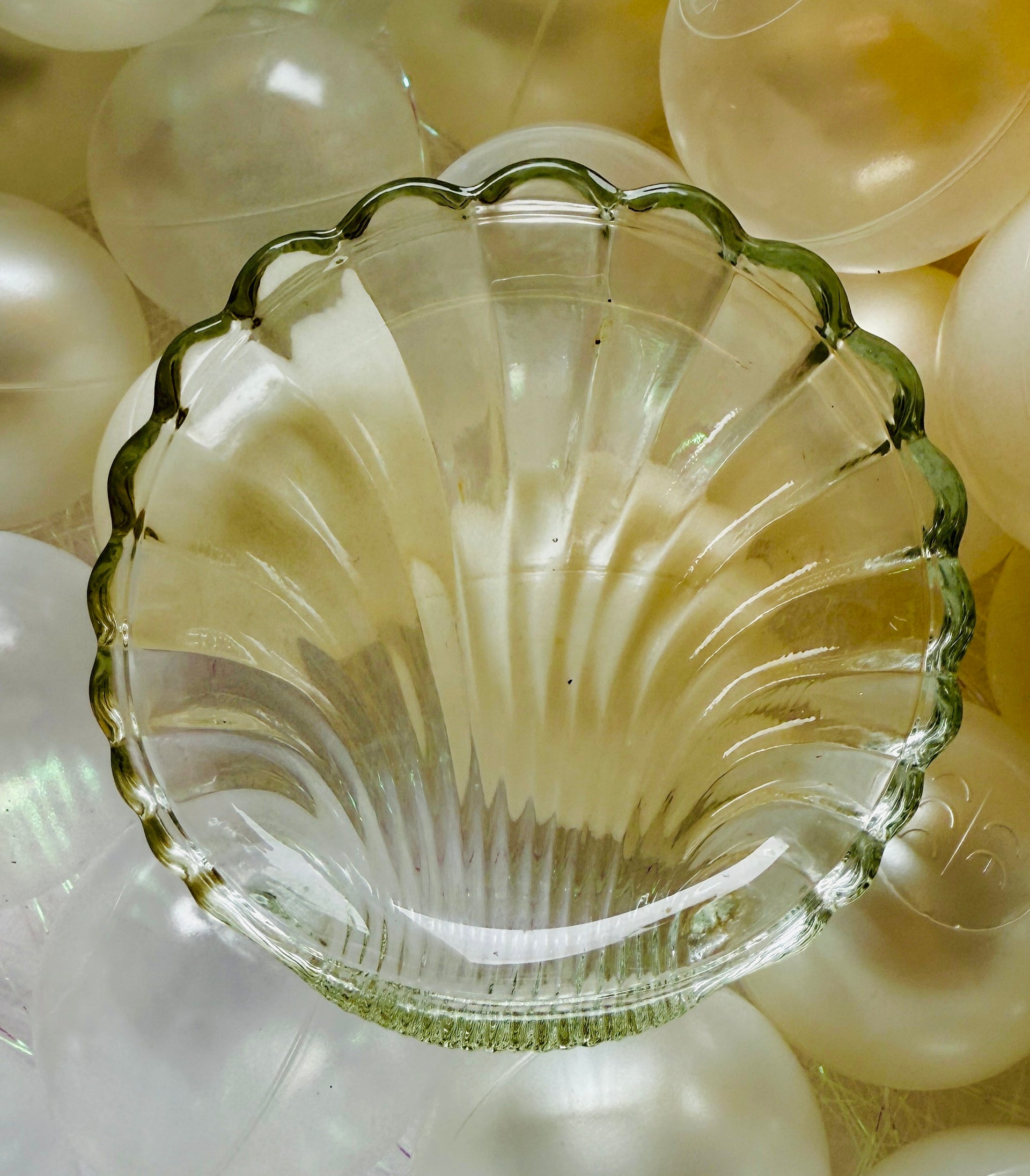 Vintage Glass Shell Shaped Dish
